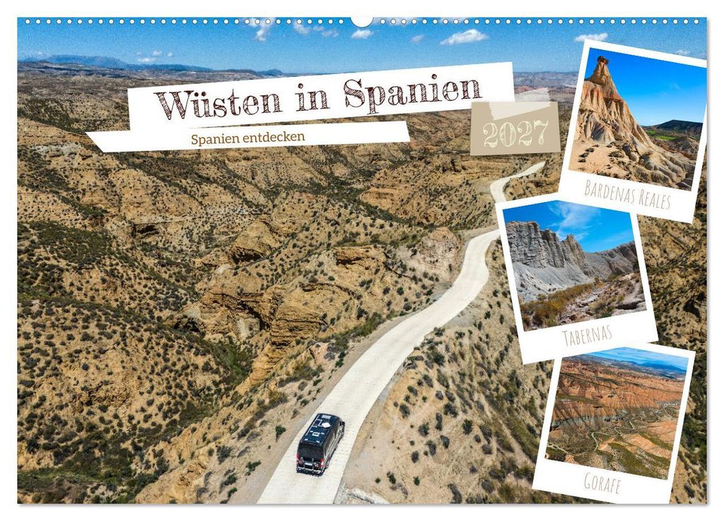 Wüsten in Spanien (Wandkalender 2027 DIN A2 quer), CALVENDO Monatskalender