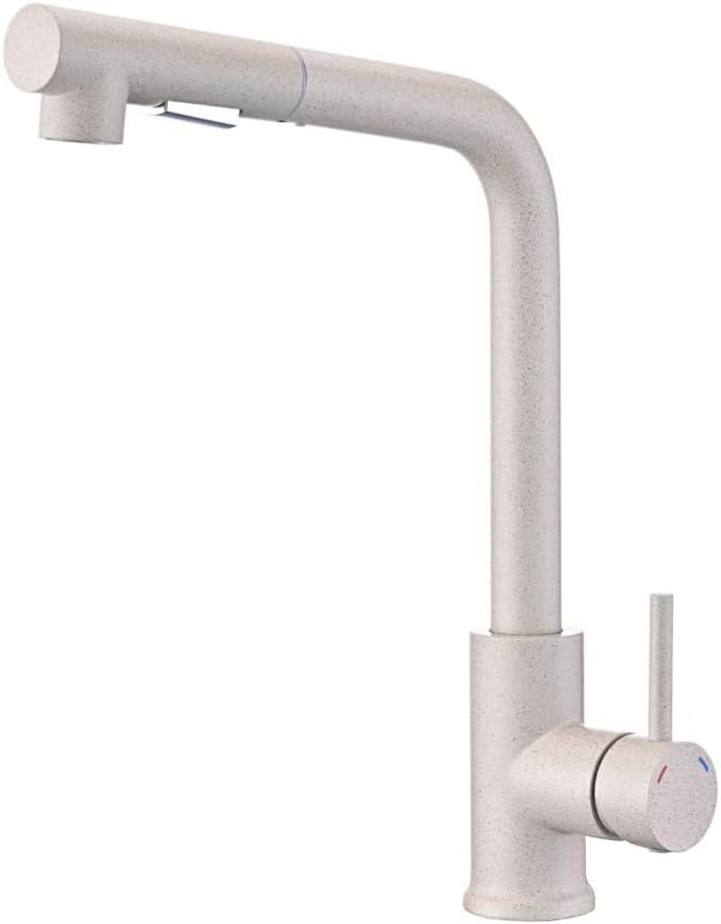 VBChome keukenkraan, beige, met uittrekbare douchekop, 360° Productafbeelding 