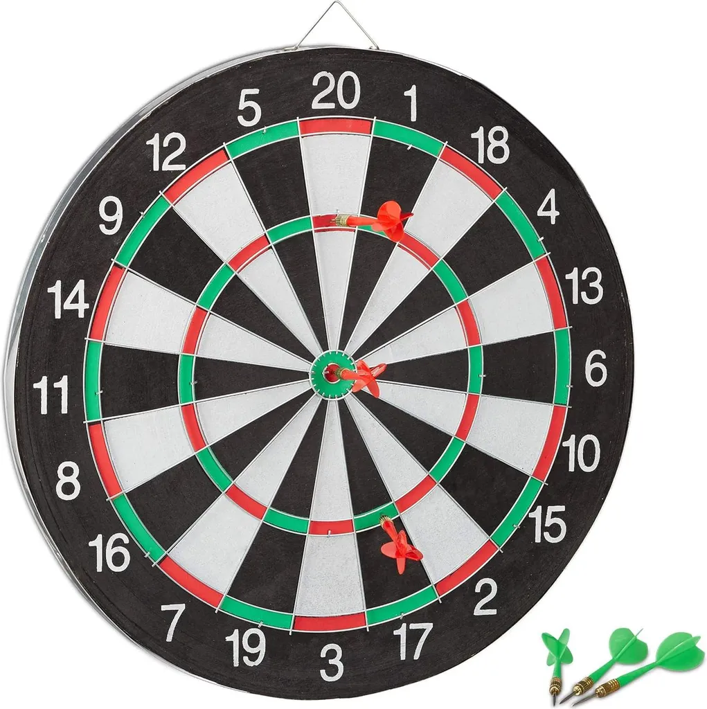 Jeu de Fléchettes pour Famille et Amis - Double Face 43 cm Extérieur