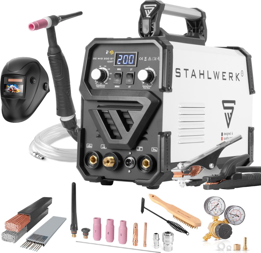 STAHLWERK Schweißgerät DC WIG 200 ST IGBT Vollausstattung Produktbild 
