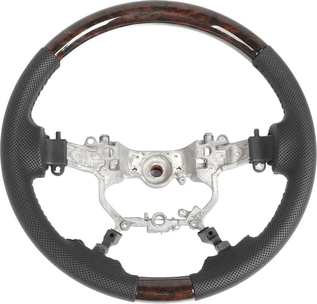 Hydro Dip-Lenkrad, perforiertes Leder, Ersatz für Land Cruiser J200 Facelift 2016 bis 2021, Holzmaserung