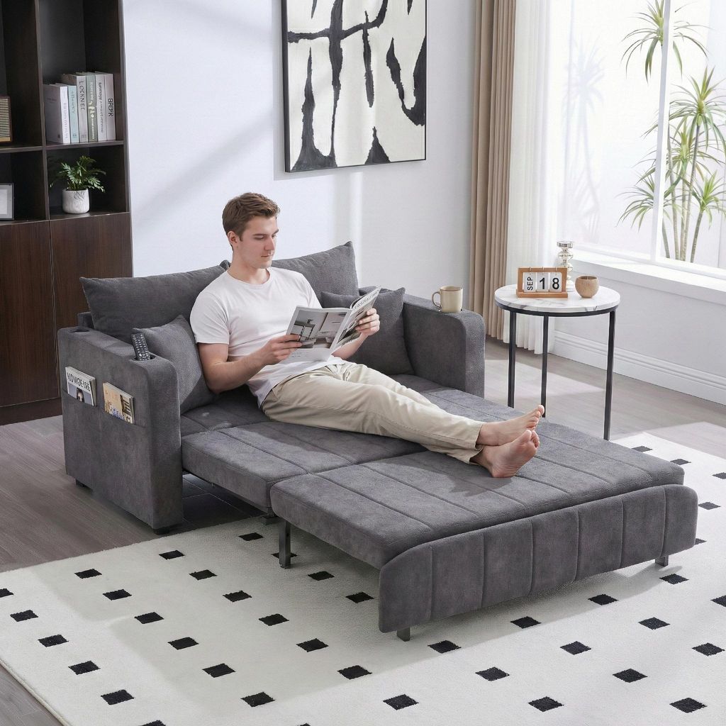 LVHOM Canapé-lit avec dossier inclinable 3 positions&USB, Image du produit 