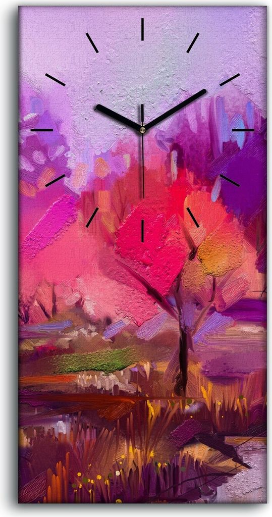 Dekor Leinwand Uhr Wandbilder Geräuschlos 30x60 Landschafts Wälder Wald Park - schwarze Hände