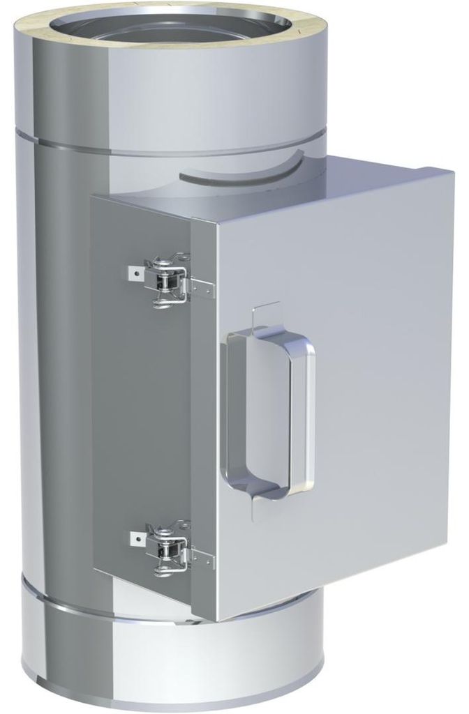 Jeremias DW-ECO 2.0 Revisionselement 300mm Edelstahl bis 600°C N1 rechteckige Öffnung 210x140mm Blinddeckel doppelwandig Abgassystem Schornstein
