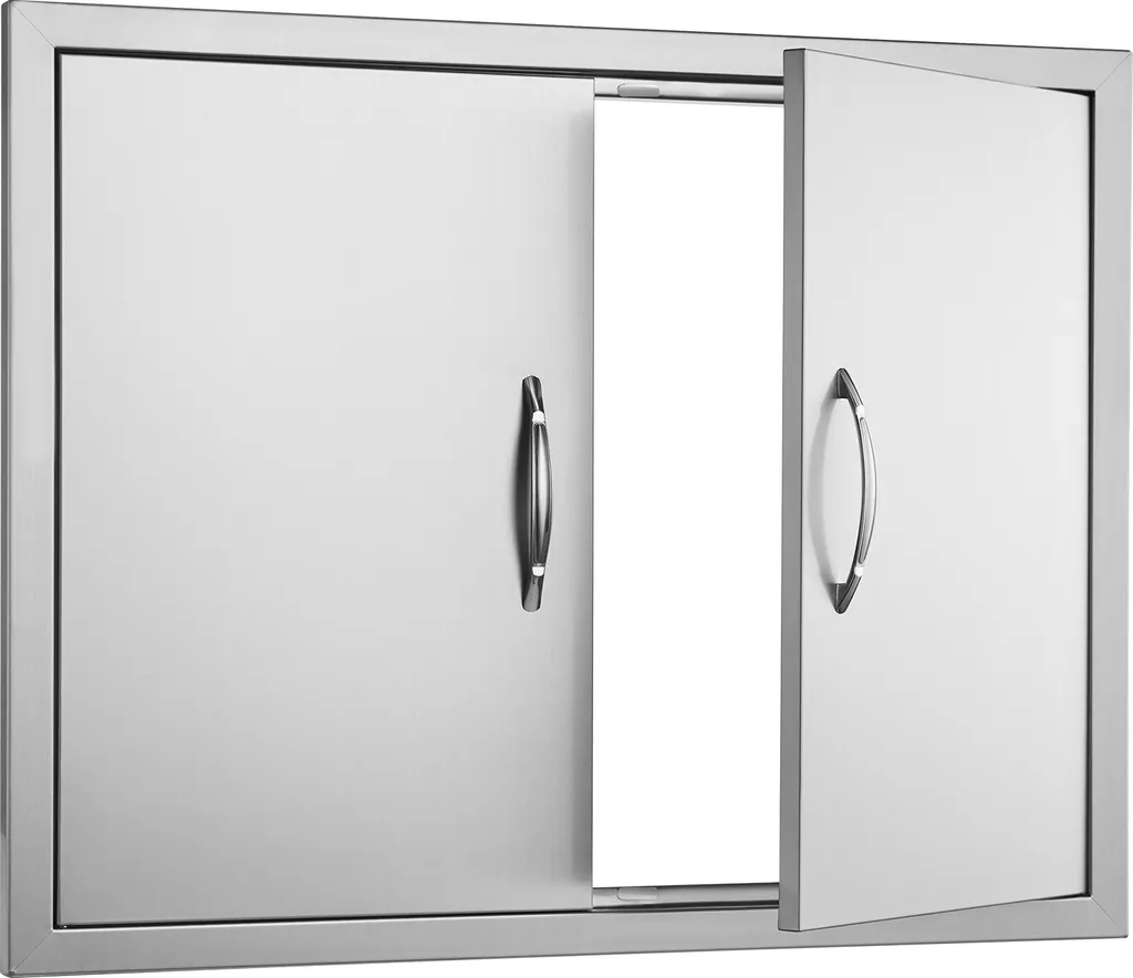 SucceBuy Porte d'Accès Double BBQ 787x609mm en Acier Inox pour Cuisine