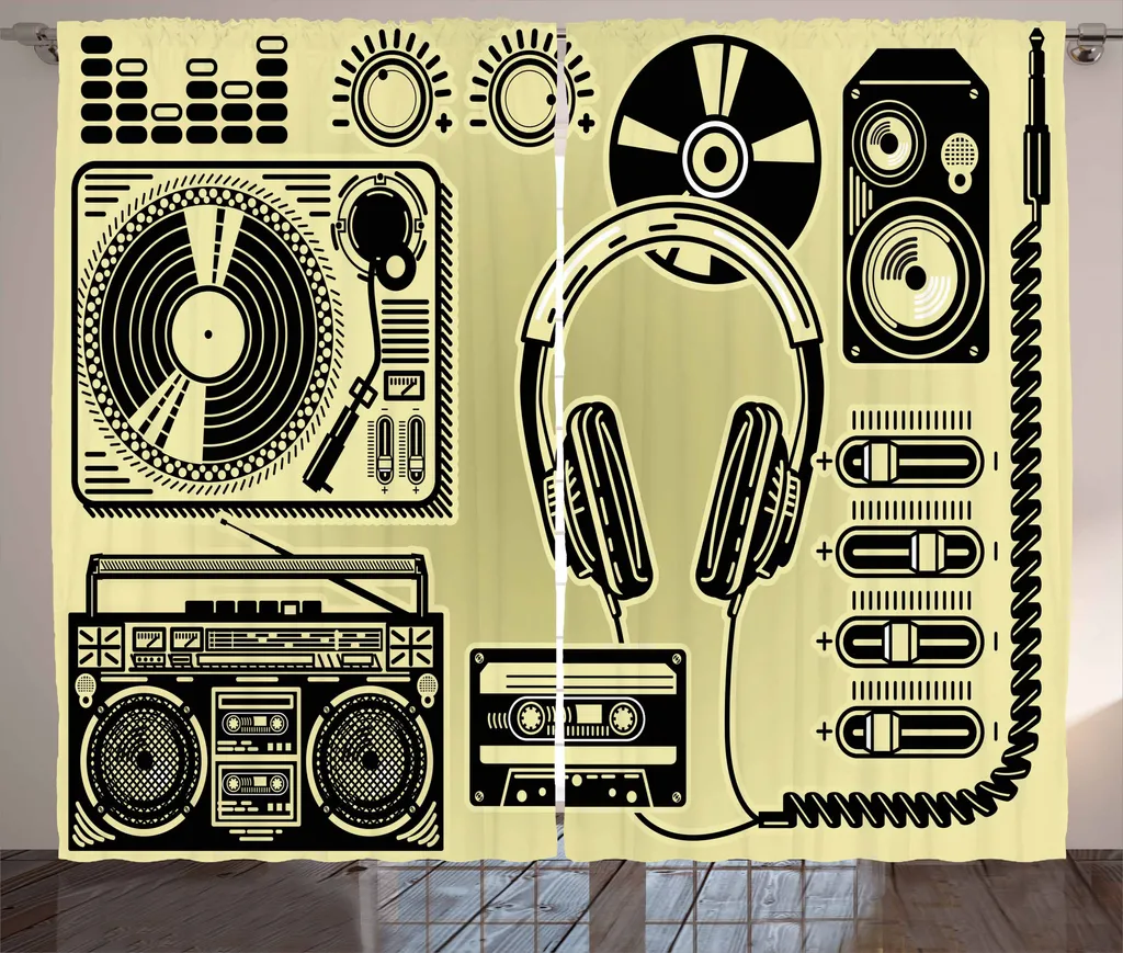 Tenda Vintage HipHop ABAKUHAUS 280x175cm - Giallo e Nero Retro