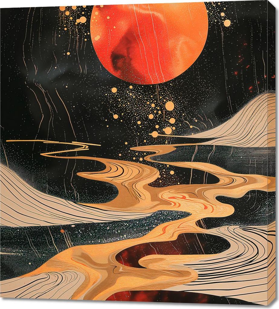 Bild 90x100cm Planetarischer Tanz