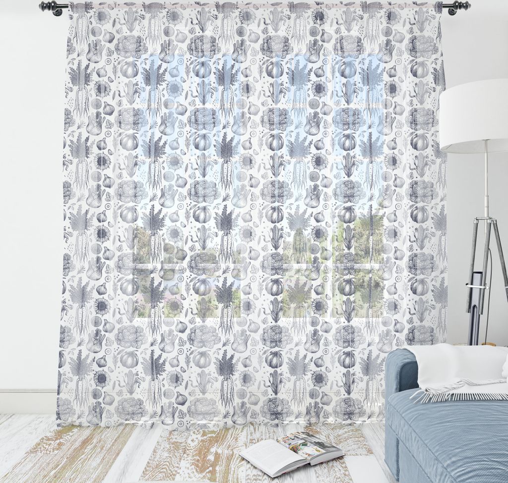 ABAKUHAUS Gemüse Wandteppich, Vintage Monochrome Gezeichnet Lebensmittel-Muster mit Herbst-Ernte-Crops Kunst, Wohnzimmer Schlafzimmer seidiges Sat...