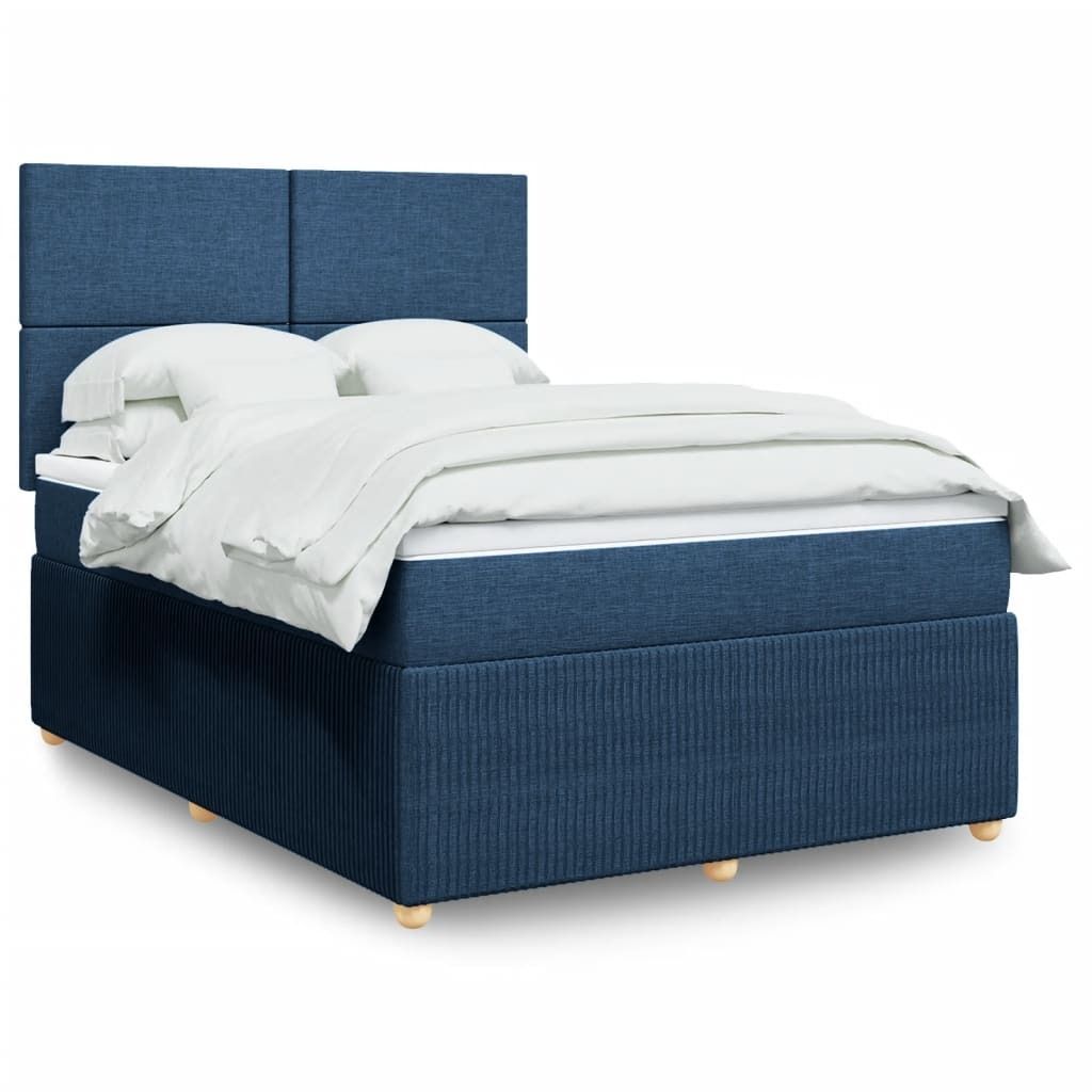 Maison Exclusive - Boxspringbett mit Matratze Blau 140x190 cm Stoff