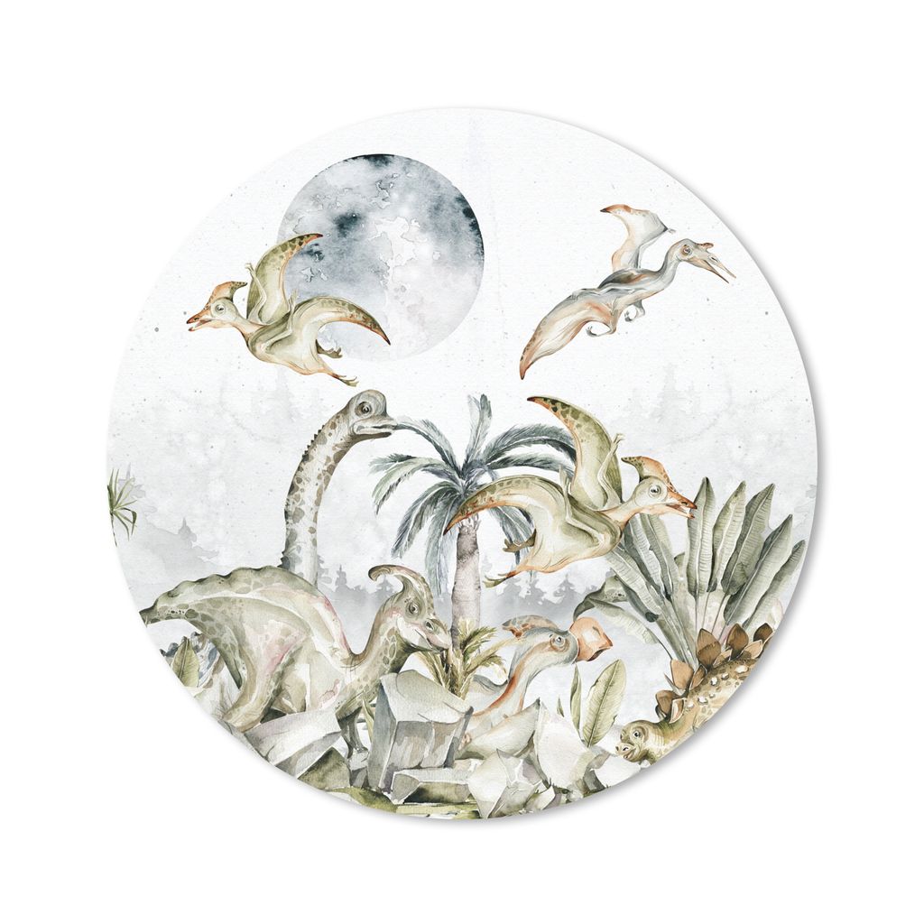 MuchoWow Mauspad Mousepad Dinosaurier - Kinder - Dschungel - Grün - Tiere - Natur 20x20 cm - Mousepads - Maus Mat - Pad - Mausunterlage - Schrei...