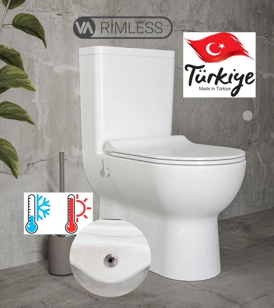 Viba | Toaleta kompaktowa z bidetem - 80x37x62 cm - Zdjęcie produktu 