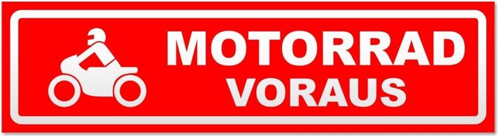 Kiwistar Motorrad voraus Motiv 2 invertiert Magnetschild Schild magnetisch - 60cm Rot - Magnetfolie für Auto PKW Kfz