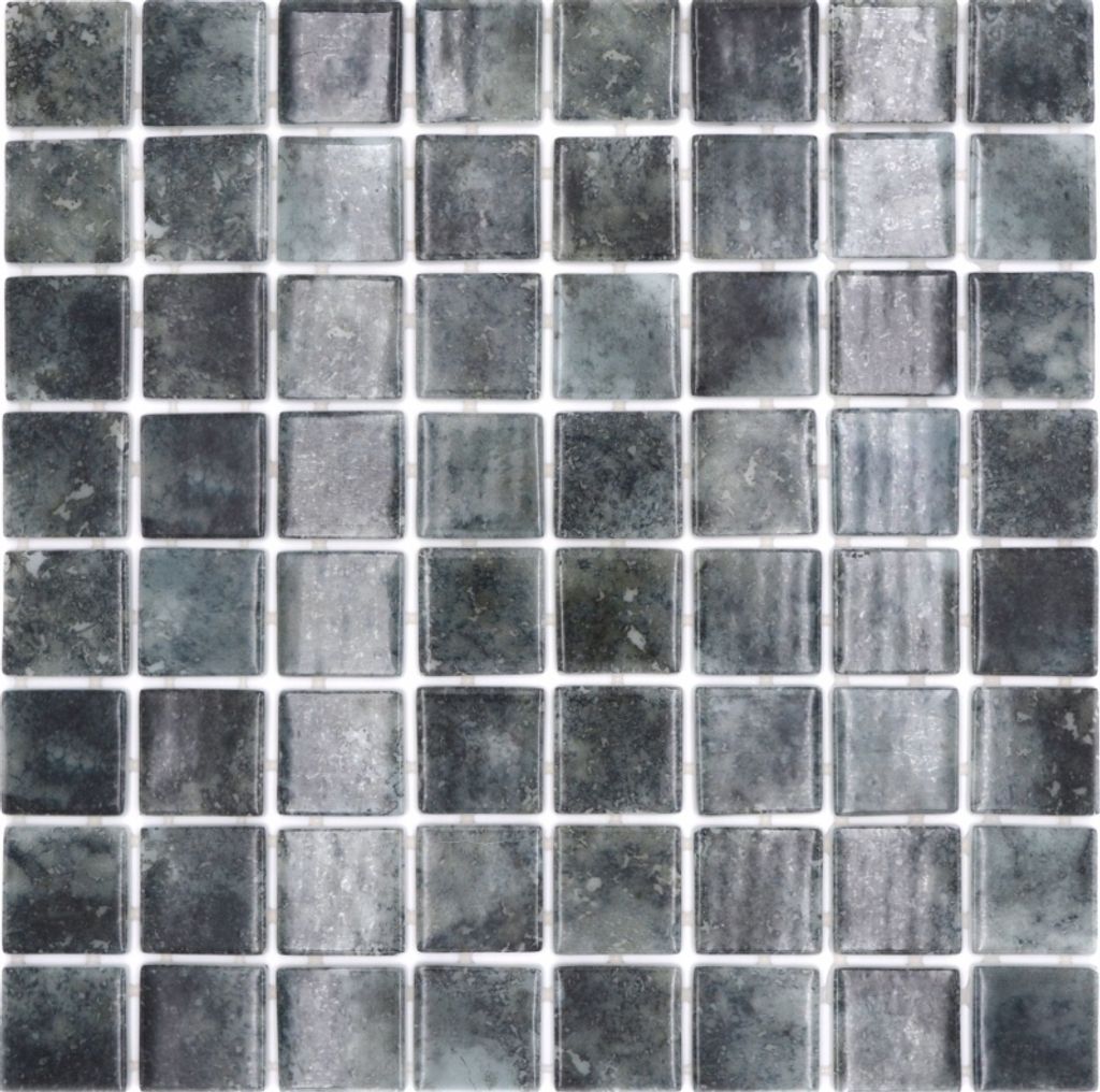 Schwimmbadmosaik Poolmosaik Glasmosaik schwarz anthrazit changierend Wand Boden Küche Bad Dusche MOS220-P56383_f