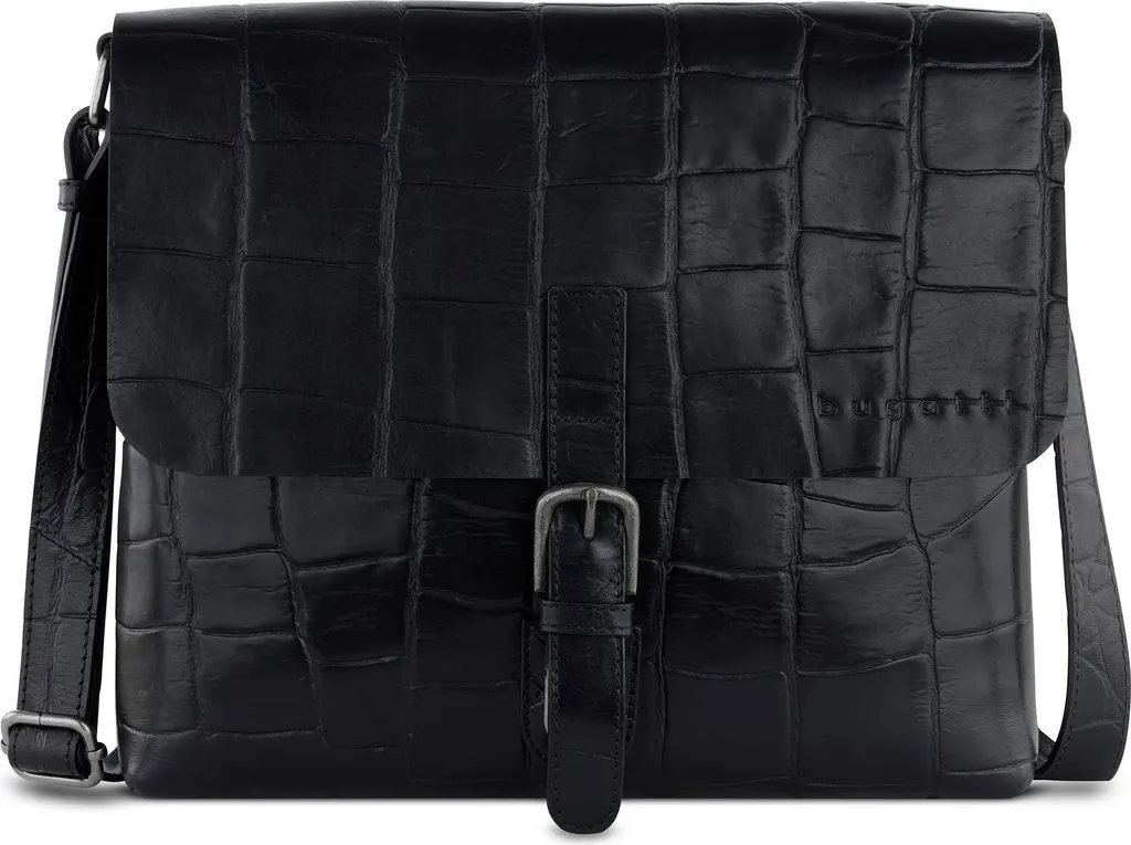 Fini le désordre avec ce sac bandoulière bugatti en cuir noir élégant