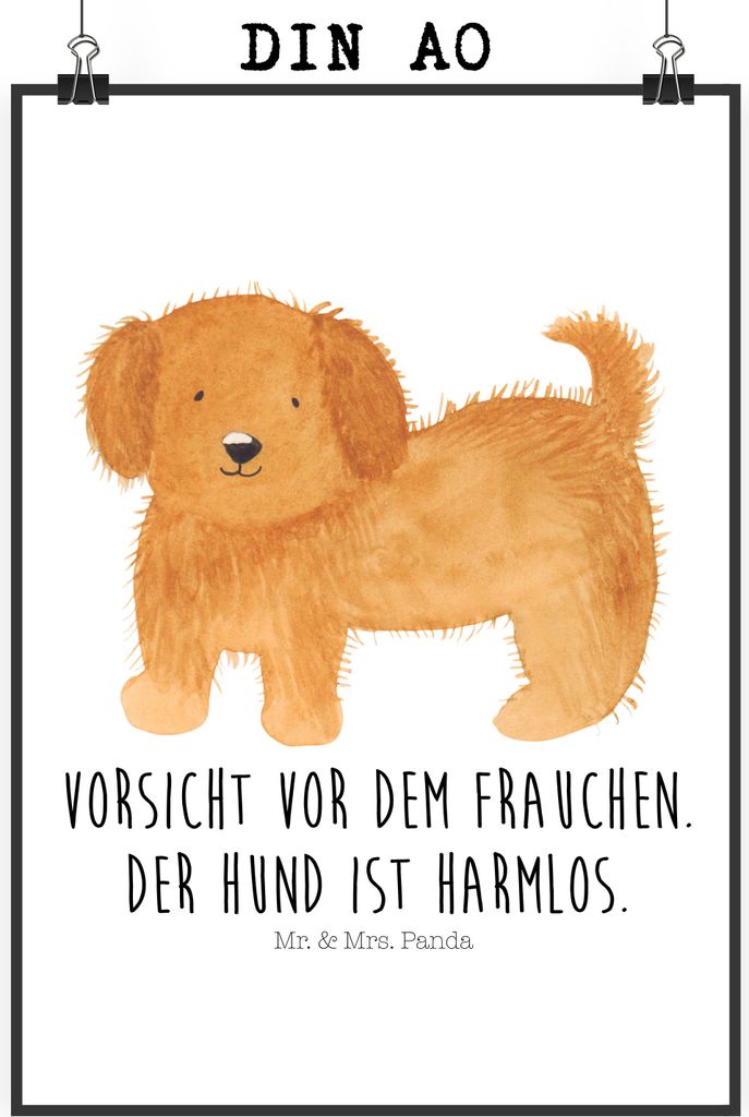 Mr. & Mrs. Panda Bild Hund Flauschig DIN A0 - Weiß - Geschenk, Sprüche, Witzig, Wandbild, Hunde, Niedlich, drucke, Kunstdruck, wanddeko, Poster