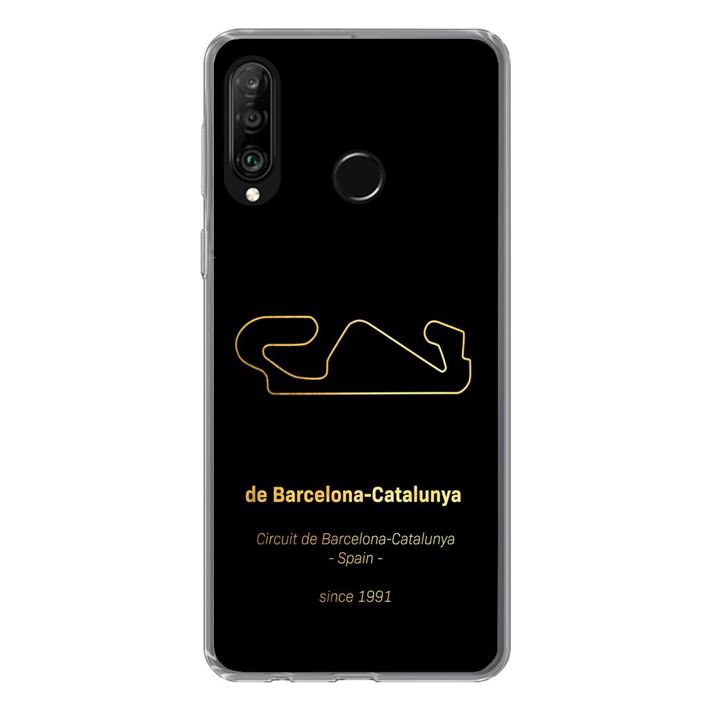 MuchoWow Handyhülle Schutzhülle Hülle für Huawei P30 Lite F1 - Rennstrecke - Barcelona Silikon Softcase Handy Hülle - Handyhülle
