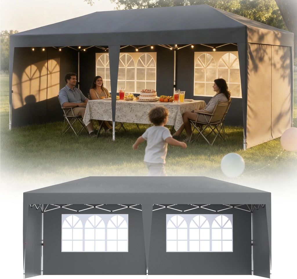 XINZI Pavillon pliant 3x6 Pavillon de jardin, réglable en Image du produit 