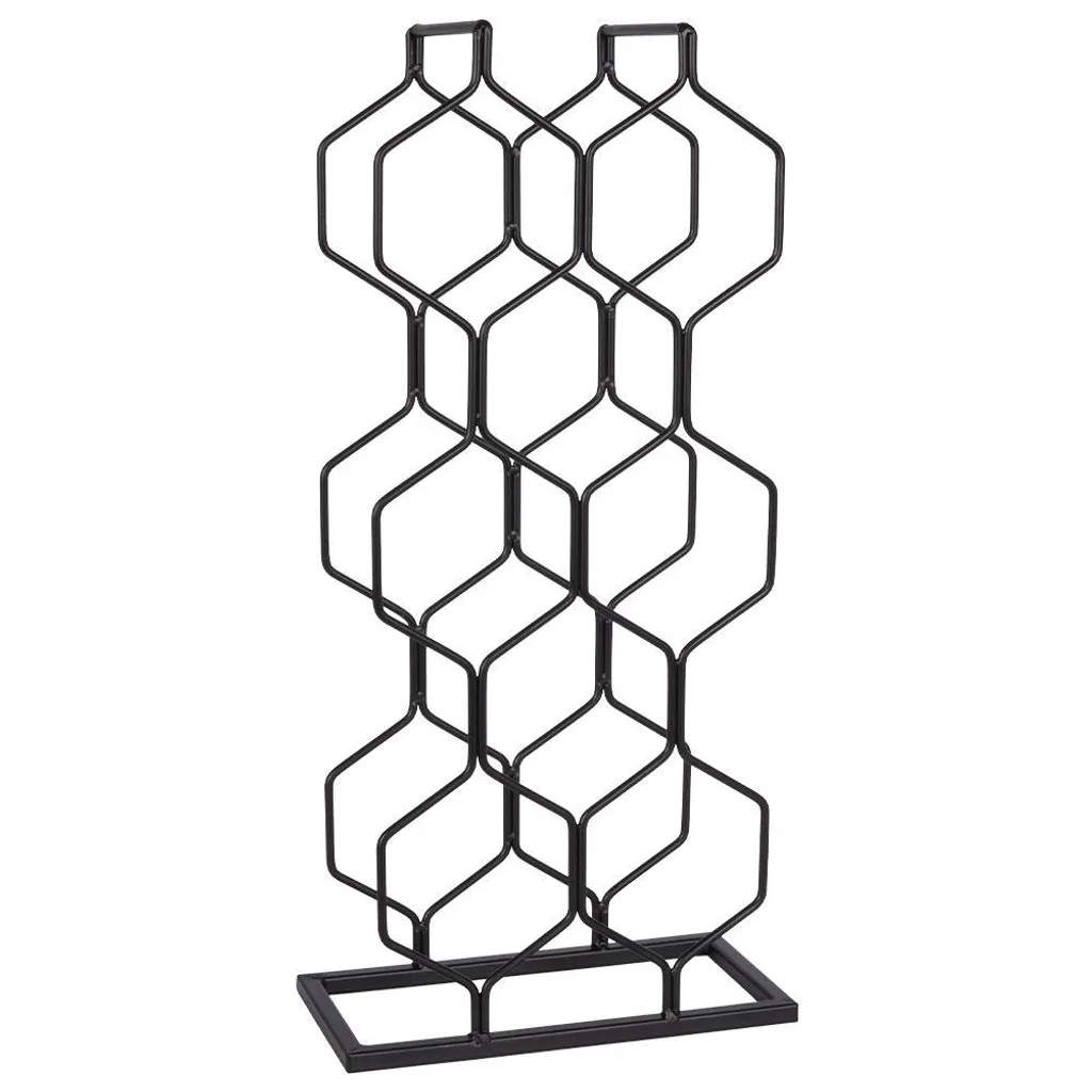 Support bouteilles vin métal 8 emplacements noir mat au design compact