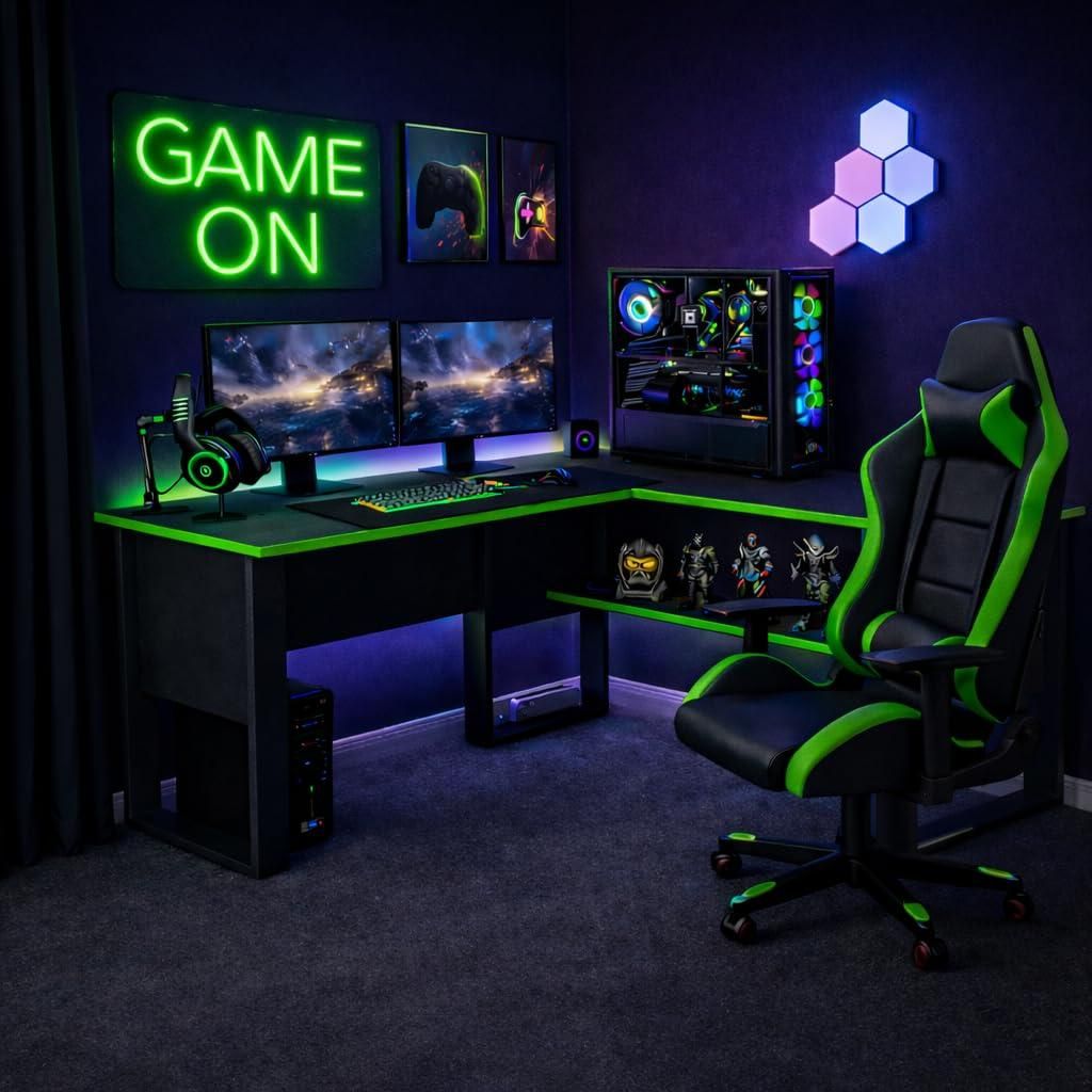 Homidea Arena Gaming-Schreibtisch in L-Form – Produktbild 