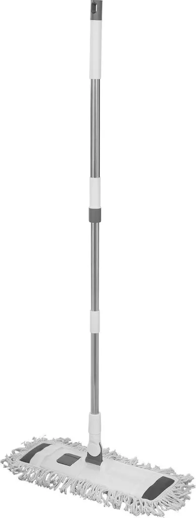 Balai plat anti-traces 55 cm manche acier avec 2 recharges lavables