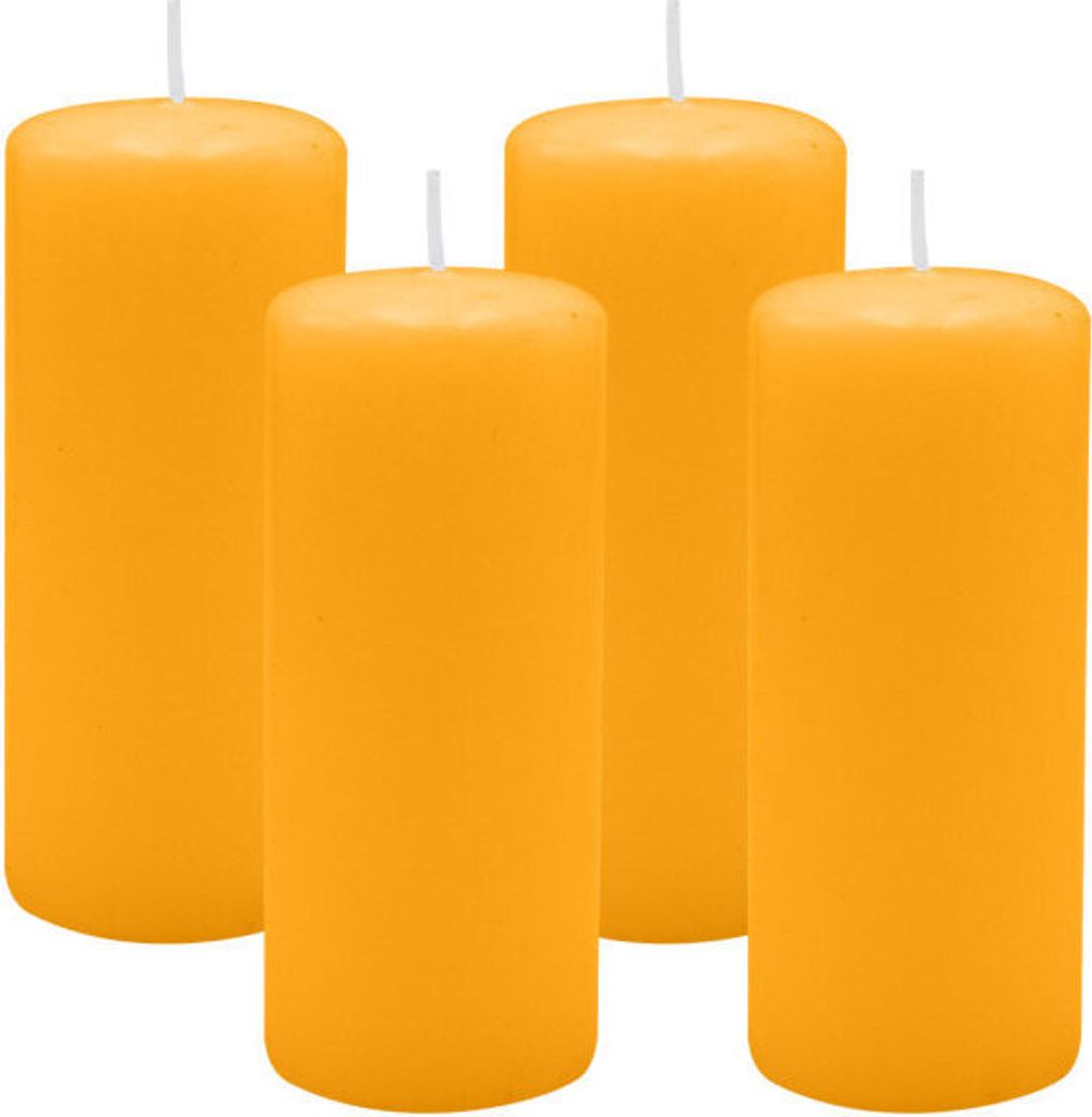 4er Set Adventskranzkerzen Mais Gelb/Orange Ø 50 x 120 mm