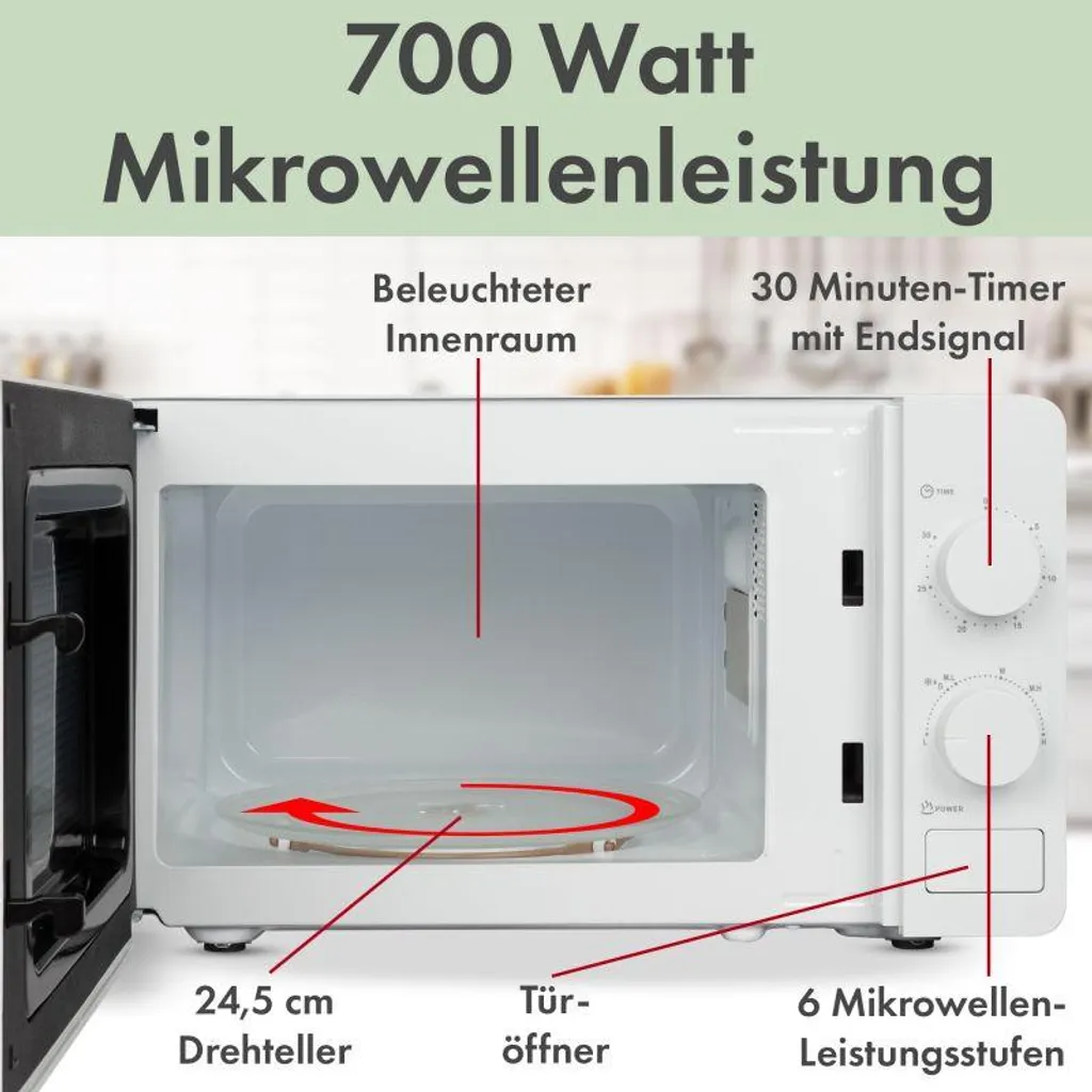 Four à Micro-ondes Clatronic 20L Blanc Idéal pour Cuisine et Studio - 13