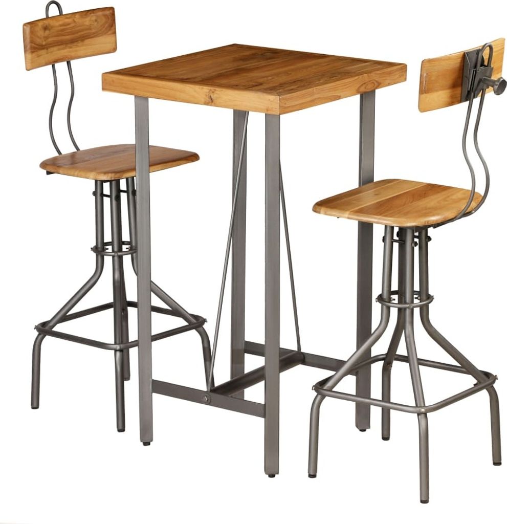 Möbel Bar-Set 3-tlg. Recyceltes Massivholz Teak - Esszimmer 245808