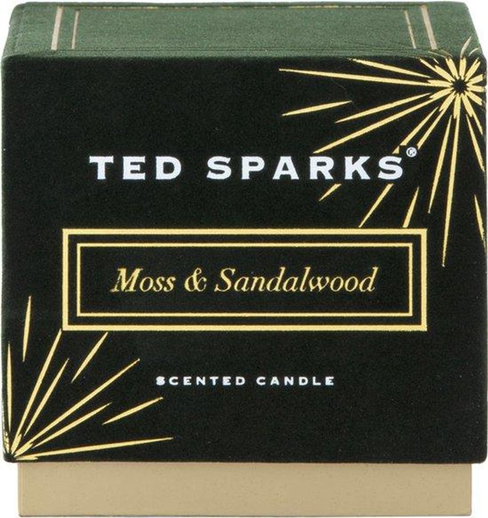 Ted Sparks Ted Sparks - Duftkerze Demi - Velvet Collection - 60 Brennstunden - 1 Docht - Luxusverpackung - Moos & Sandelholz