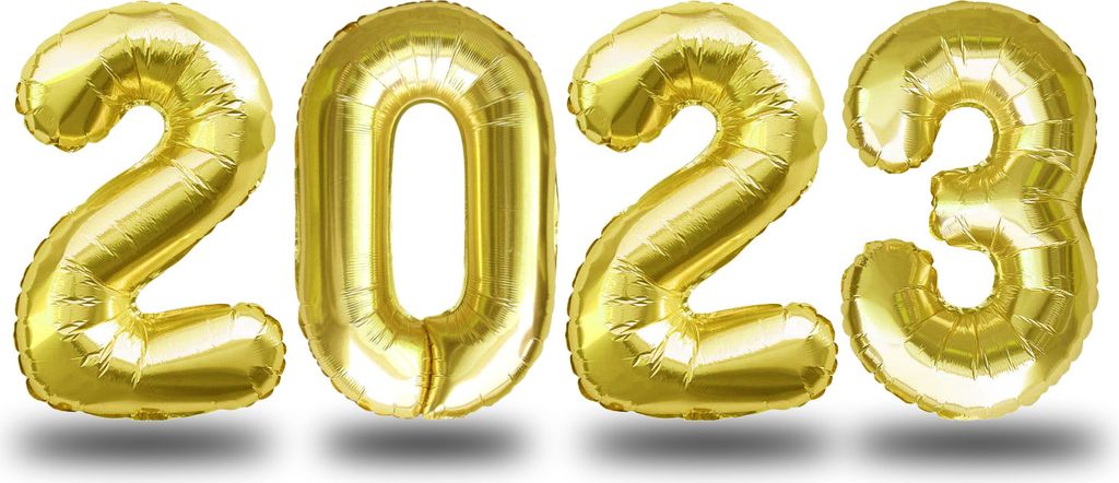 Oblique Unique Folien Luftballon Zahl 2023 Silvester Produktbild 