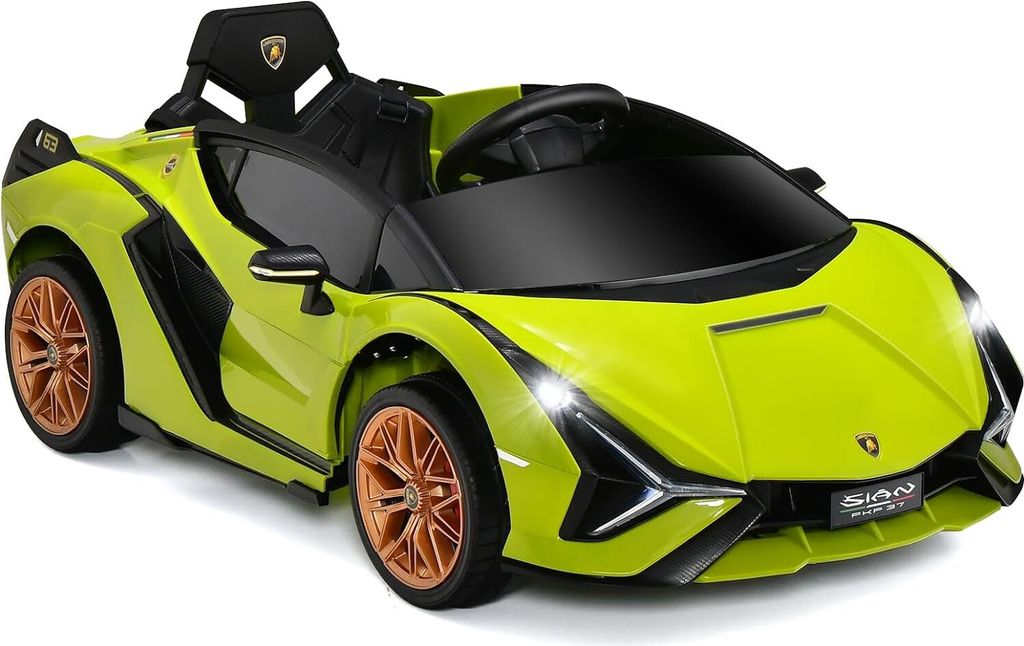 GOPLUS Kinder Elektroauto Lamborghini, Kinderauto mit Fernbedienung, Kinderfahrzeug, Bluetooth USB, mit Hupe & Musik, 3-5 km/h, Vorwärts & Rückw...