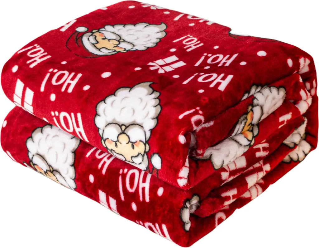 Couverture Noël 160x200 cm Rouge pour Soirées Cocooning au Coin du Feu