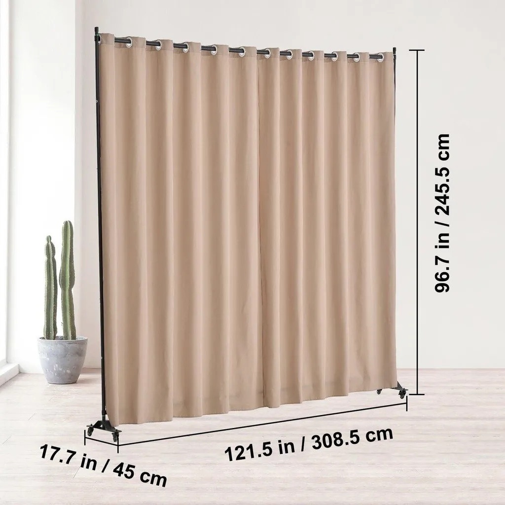 Séparateur de bureau mobile marron idéal pour télétravail et salon