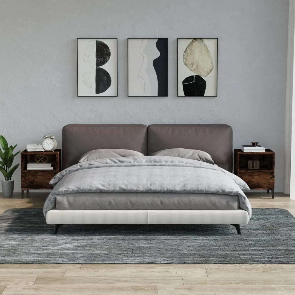 Coppia Comodini vidaXL Rovere Fumé 40x35x50 cm - Estetica e Comfort