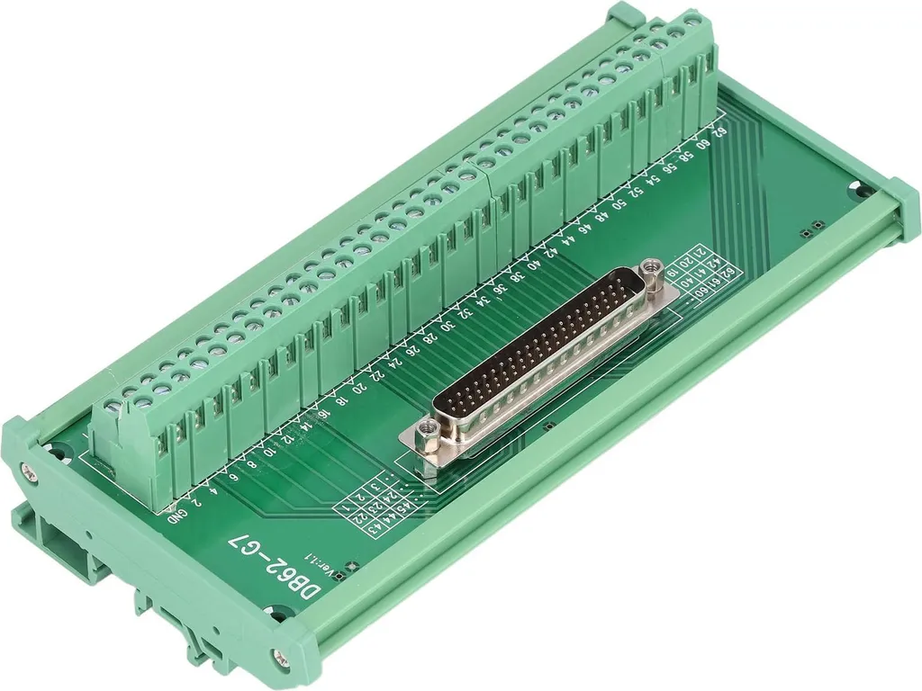 Adaptateur DB62 pour Installation Rail DIN Module Interface 60V DC