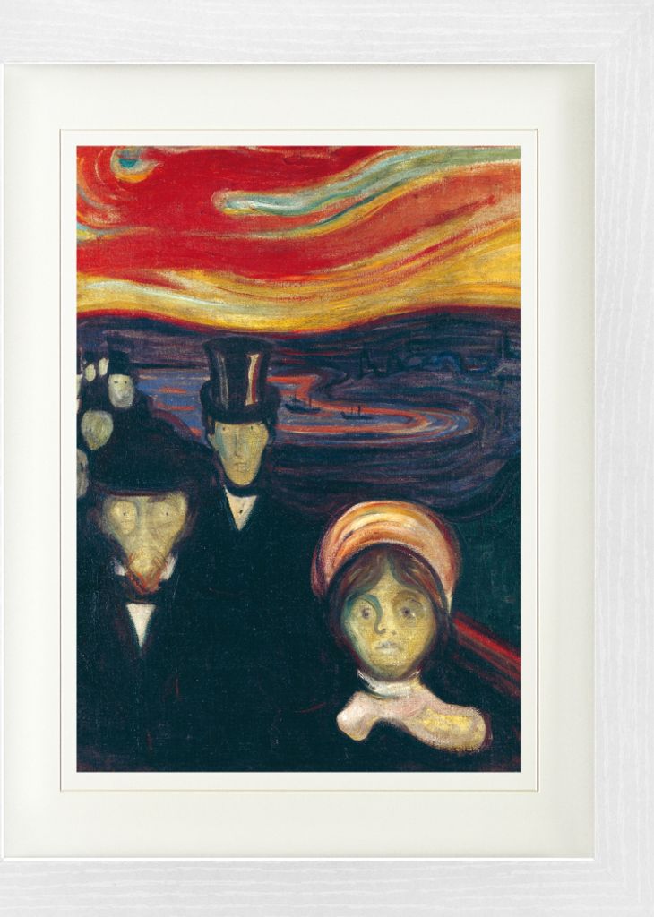 Edvard Munch Gerahmtes Bild Mit Edlem Passepartout | Wand-Bilder | Im Bilderrahmen - Angst, 1894 (40 x 30 cm)