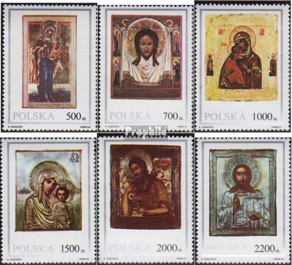 Briefmarken Polen 1991 Mi 3319-3324 (kompl.Ausg.) postfrisch Ikonen aus dem Museum