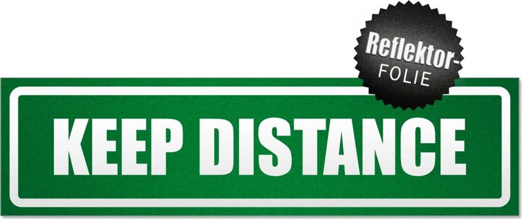 Keep Distance invertiert Magnetschild Schild magnetisch