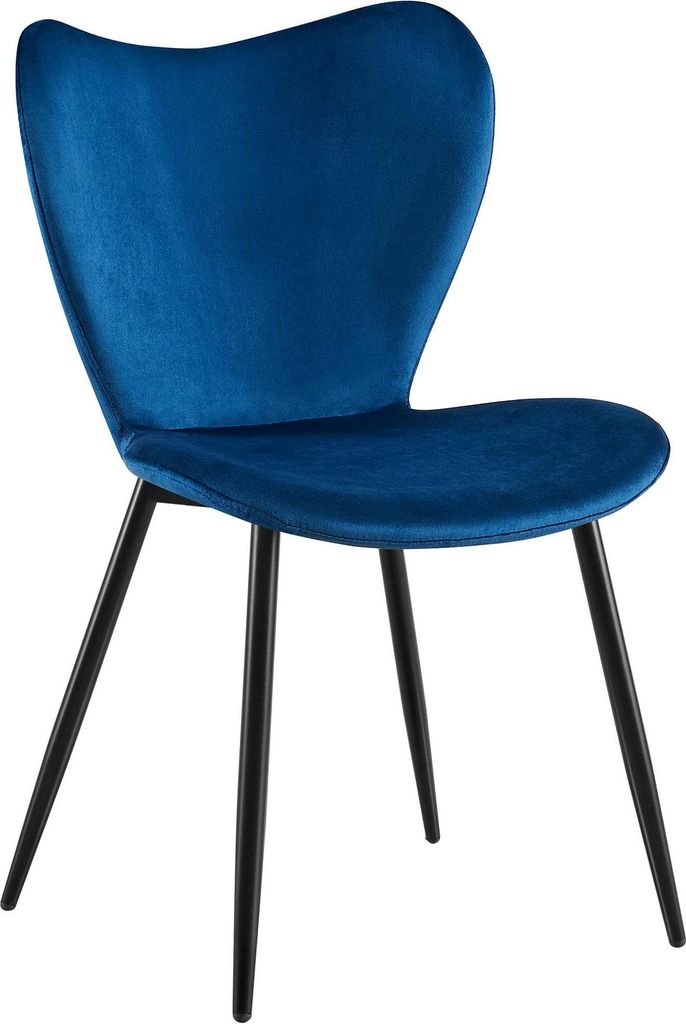 Esszimmerstuhl COLON - Samt Dunkelblau 50x58x80 cm | Essstühle Esszimmerstühle Küchenstühle Wohnzimmerstühle