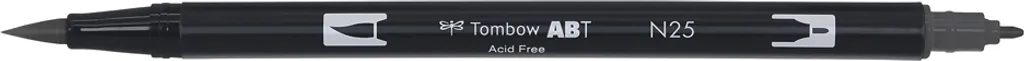 Tombow ABT-N25 Lamp Black: Penna a Pennello Doppio Professionale