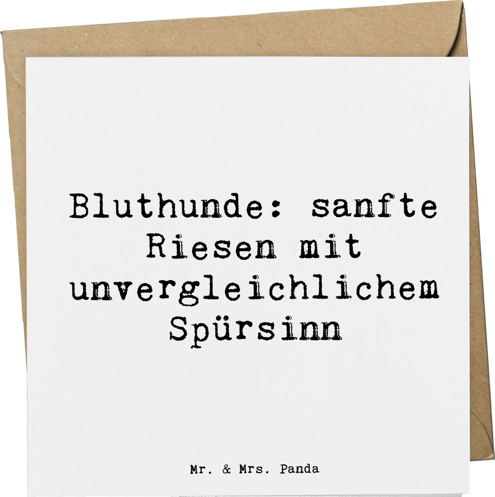 Mr. & Mrs. Panda Grußkarte Spruch Bluthunde - Weiß - Geschenk, Hunderassen Pflege, Beschreibung, Glückwunschkarte, faltkarte, anlasskarte, Blood...