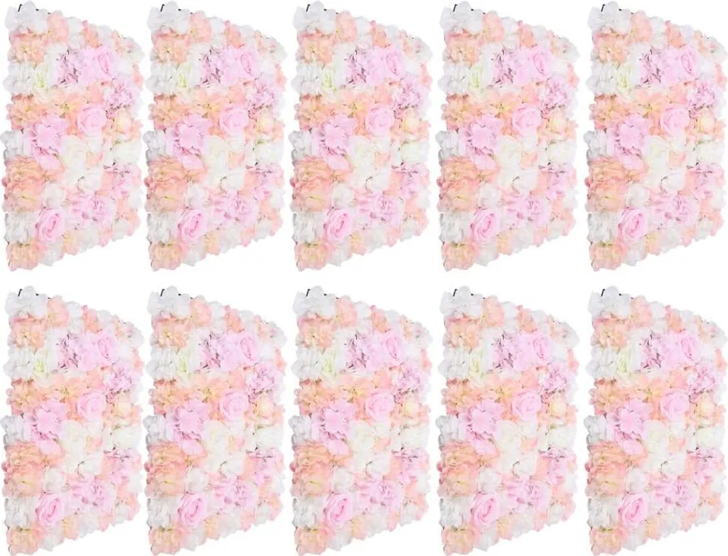 Décoration florale murale sans entretien roses artificielles lot 10 pièces