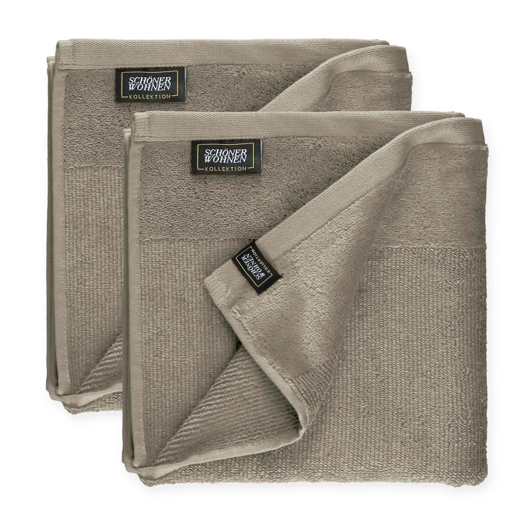 Set 2 Asciugamani Schöner Wohnen Sense 50x100 Sabbia - Morbidezza Premium