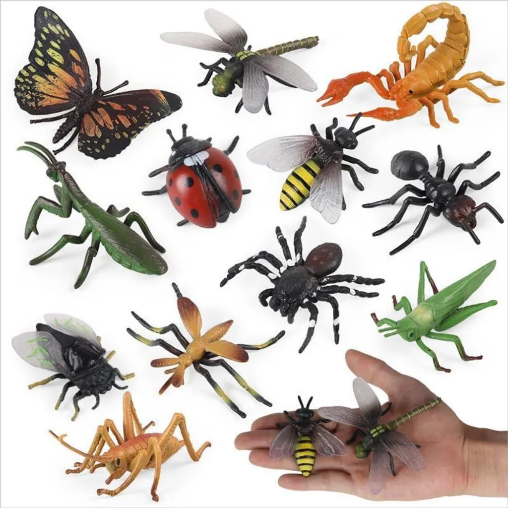 Grand jouet d'insectes géants : 12 figurines en plastique incassables