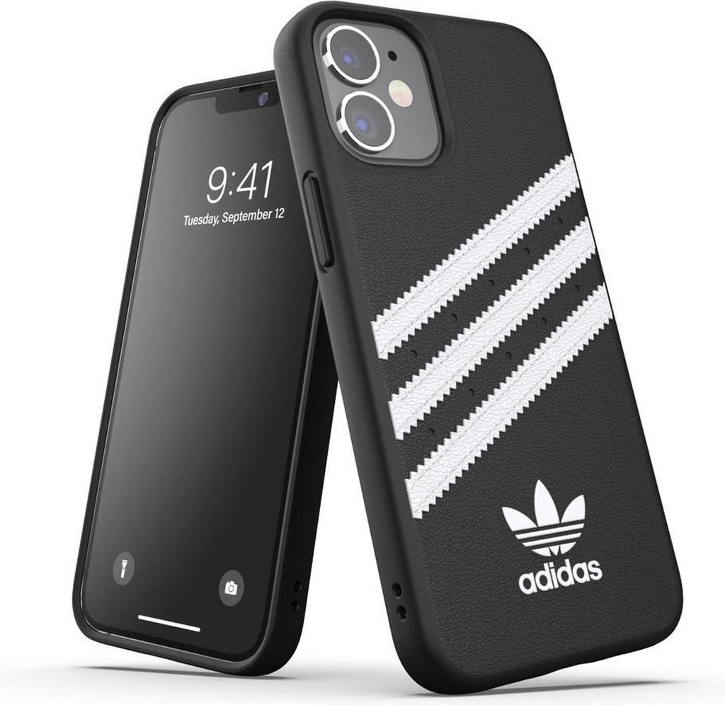 Adidas 3-Stripes, Cover, Apple, iPhone 12 mini, 13,7 cm (5.4"), Schwarz, Weiß