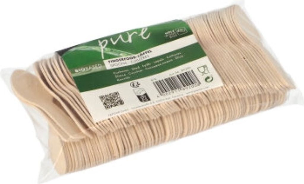 PAPSTAR Fingerfood-Löffel aus Holz "pure", 7,6 cm, ideal Produktbild 