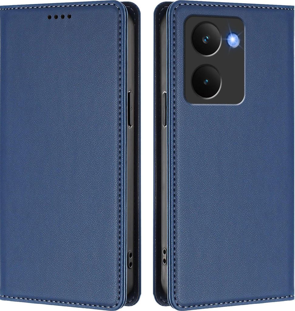 Handyhülle für Realme P3 Ultra, Kunstleder Klapphülle Stoßfeste Magnetische Hülle mit Ständer Dunkelblau