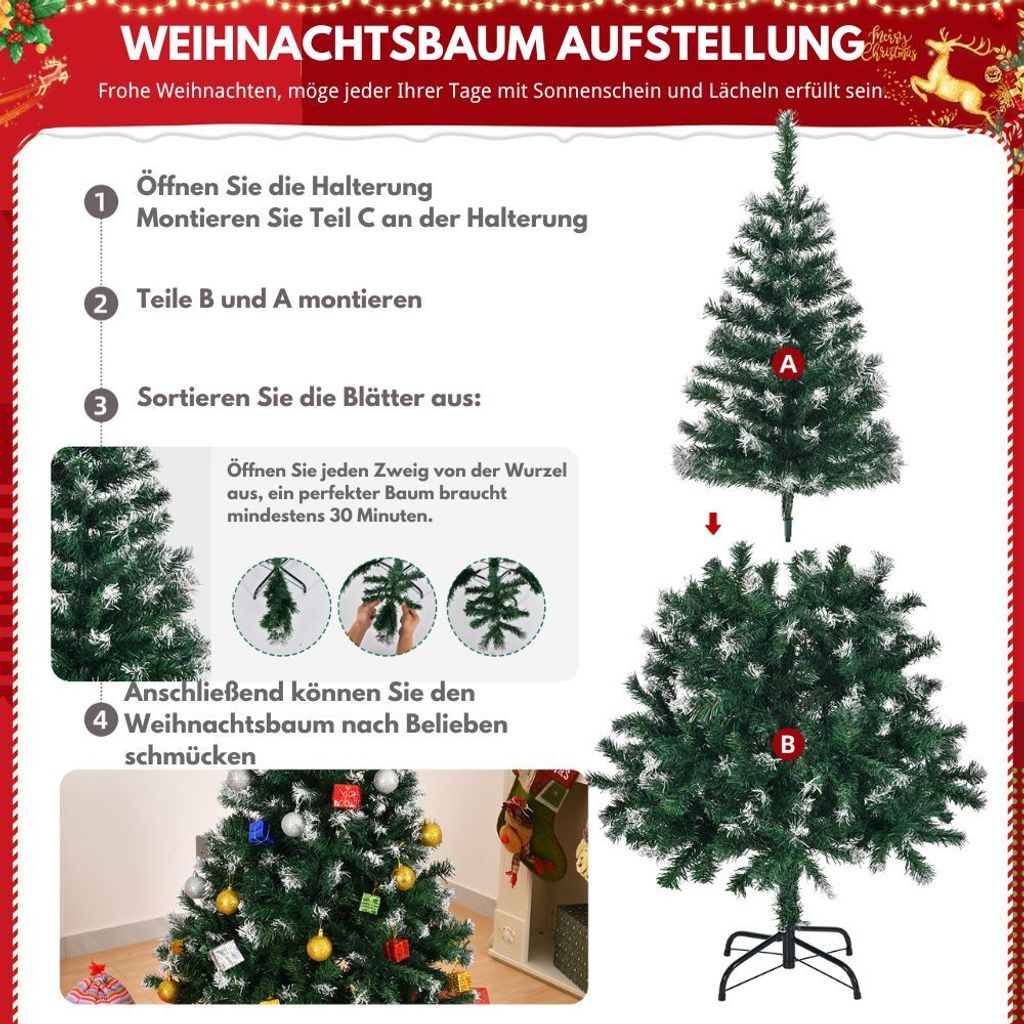 Künstlicher Weihnachtsbaum 'Schna' Mit Frost-Spitzen - 210 Cm Mit 770 Zweigen