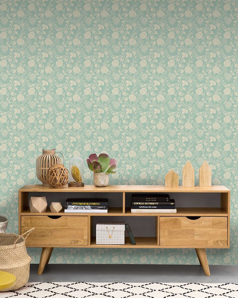 Coloray Fototapete 416x254 cm An Einer Wand Latex Latextapete - Abstrakte floralgolden.