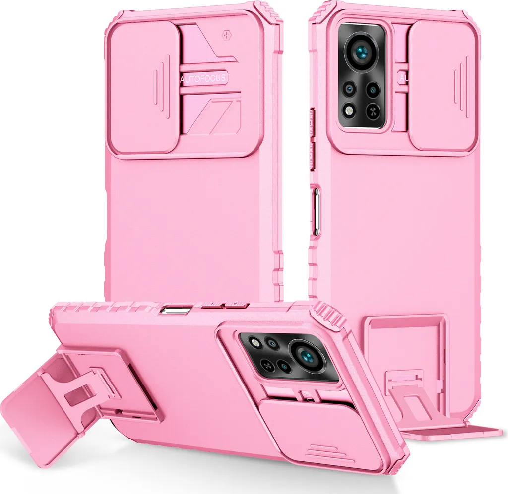 Custodia Infinix Hot 11s NFC Rosa con Stand e Slide Camera Cover