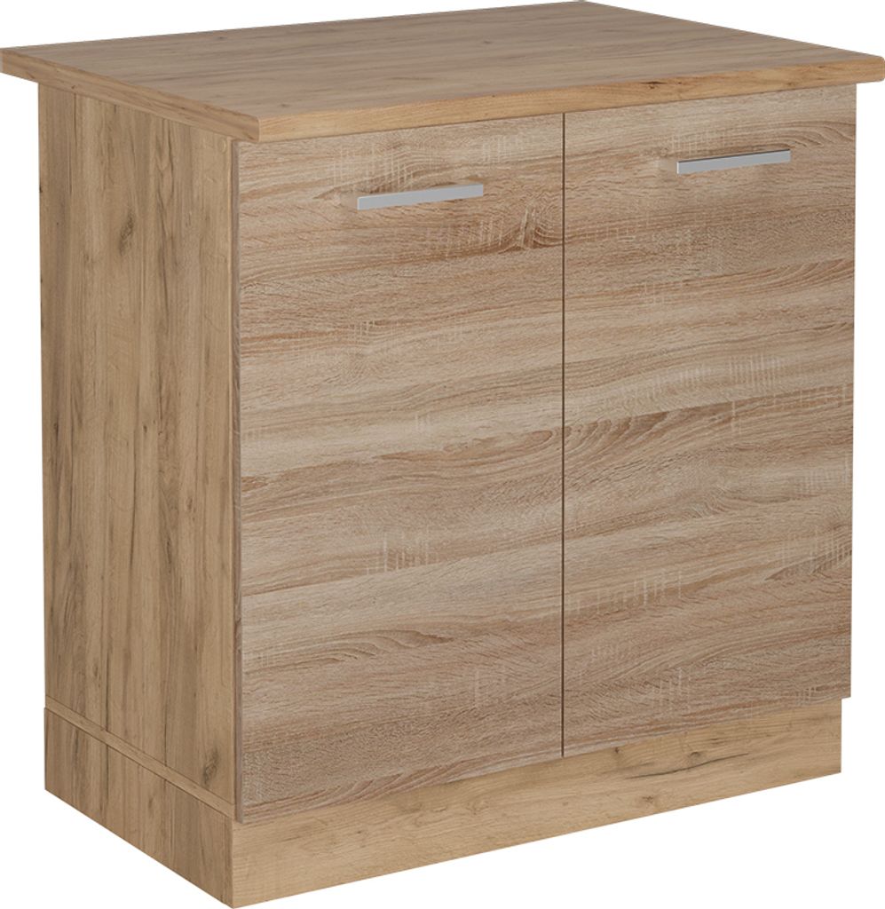 Spülenunterschrank Vicco R-Line Sonoma 80 cm , AP Eiche, Model 54086